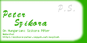 peter szikora business card